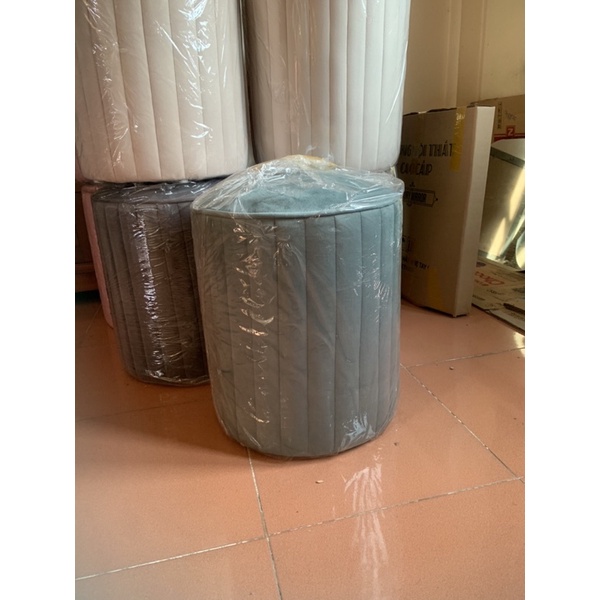Ghế đôn tròn sofa nỉ nhung cao cấp , đôn tròn bọc đệm
