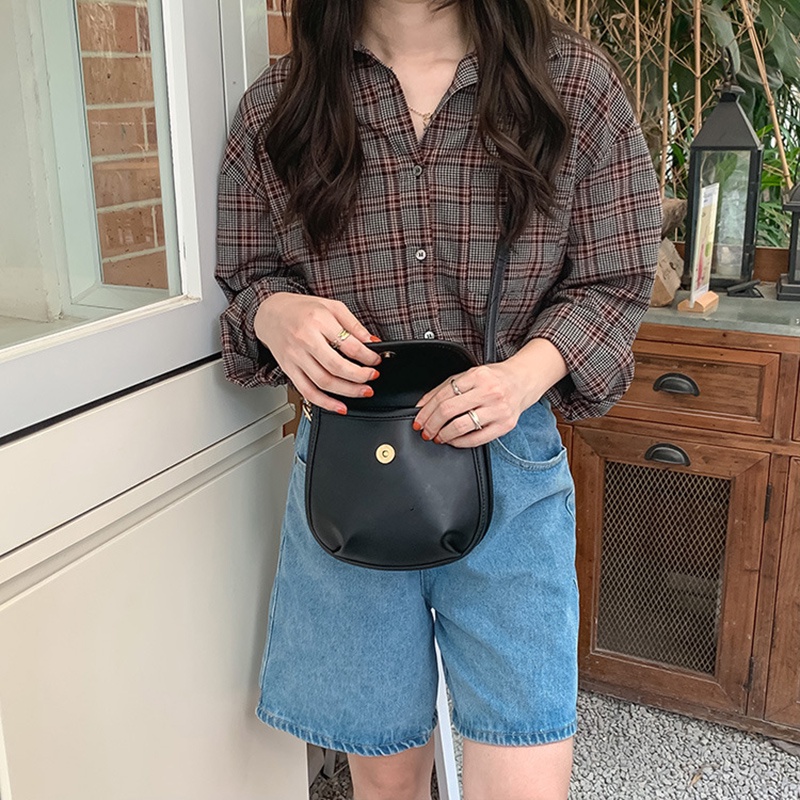 Túi xách messenger IELGY bằng da PU nắp lật thời trang Hàn giản dị cho nữ