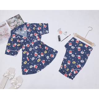 Bộ Pijama dài chất tole lanh