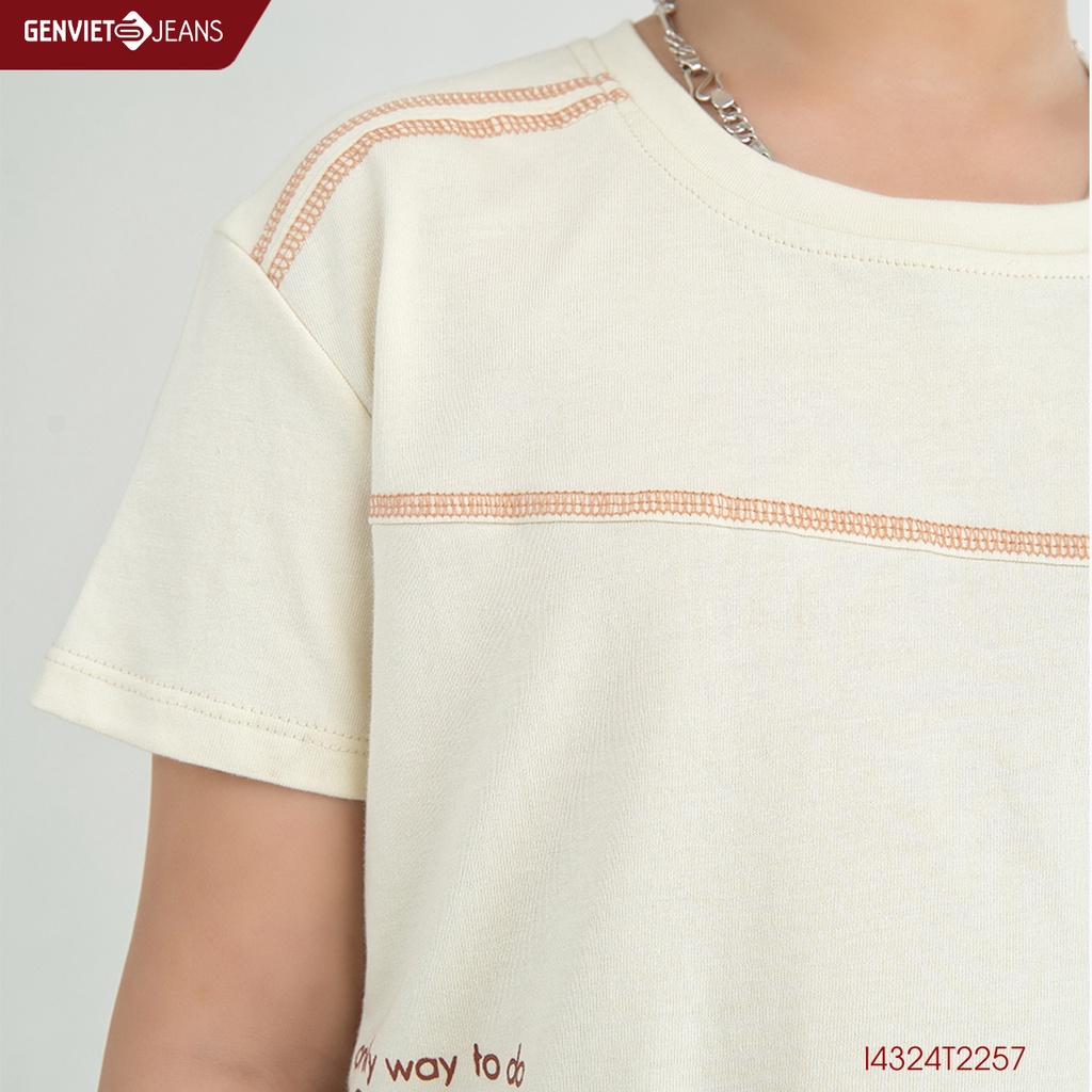 Áo T Shirt Bé Trai Genviet In Họa Tiết Chữ I4324T2257