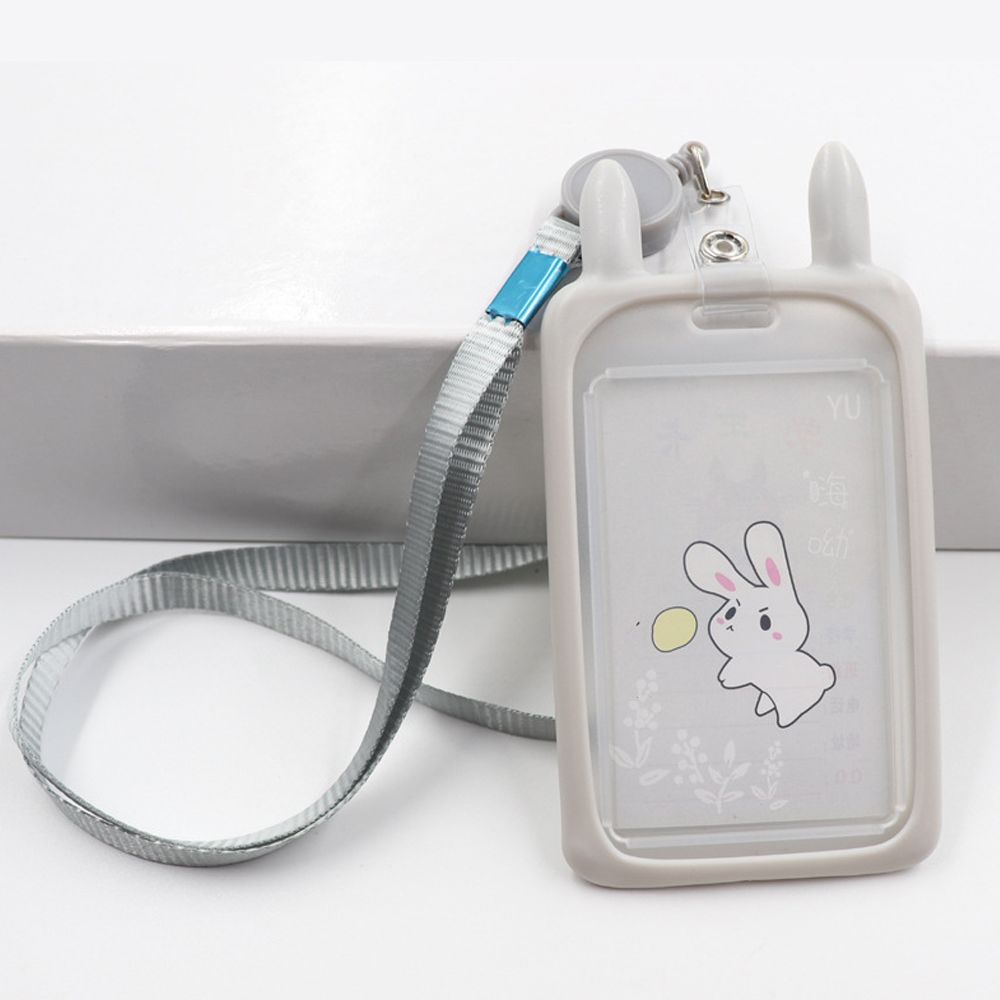 1 Túi Đựng Thẻ ID / Danh Thiếp / Danh Thiếp Hình Mèo Hoạt Hình Đáng Yêu Có Dây Cuộn Lại Được Cho Trẻ Em