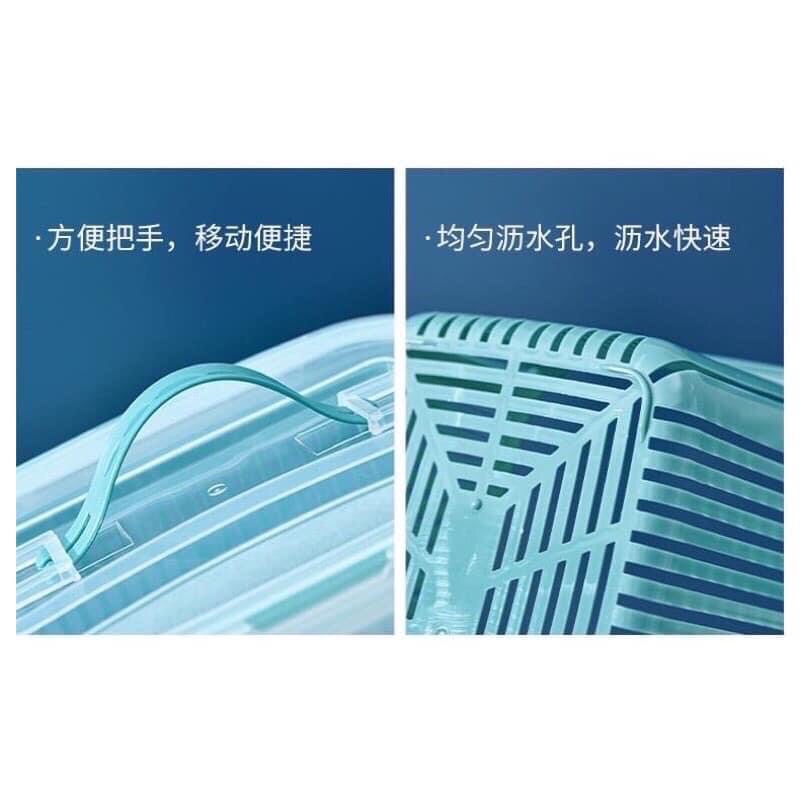 Sét 5 rổ+ 5 hộp-kèm nắp đựng đồ tủ lạnh( bảo quản thực phẩm siêu tốt)