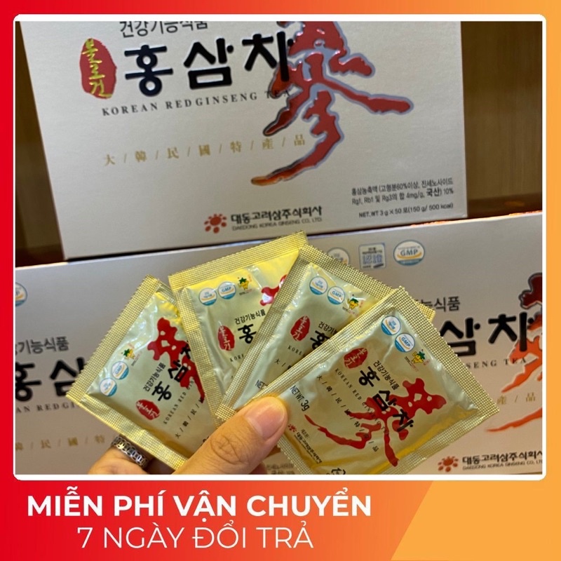 Trà Hồng Sâm Daedong Hàn Quốc Hộp 50 Gói, trumsihanghanquoc