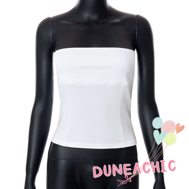 DUNEA Áo Ống Màu Trơn Dáng Ôm Hở Vai Quyến Rũ Cho Nữ