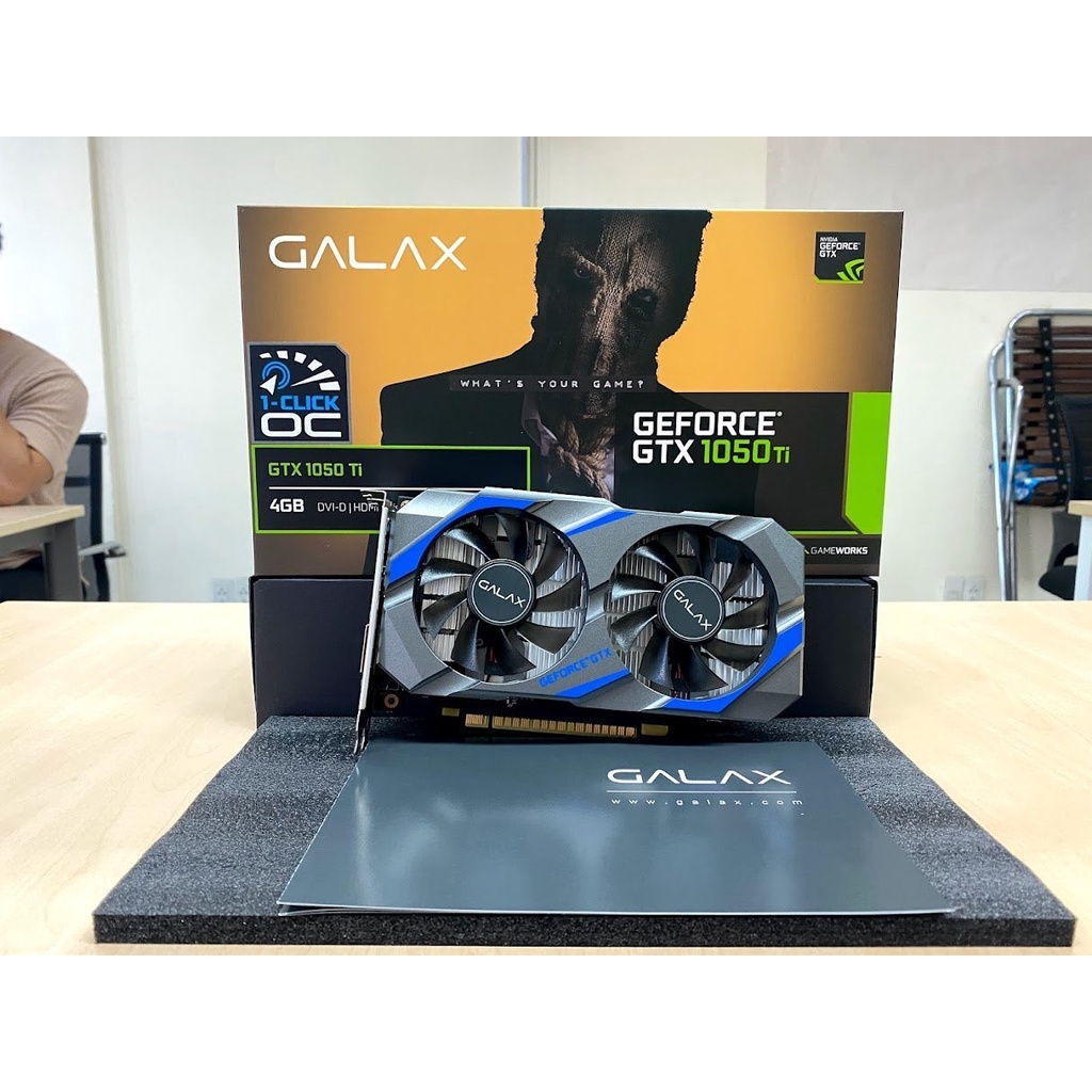 Card màn hình VGA Galax GTX 1050Ti OC 4G DDR5 (NVIDIA Geforce/ 4Gb/ DDR5/ 128Bit) - Chính hãng BH 36T