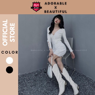 [Ảnh Thật] Đầm Dệt Len Trắng Freesize Nút Tay Dài Phong Cách Ulzzang Hot Trend [AdorablexBeautiful]