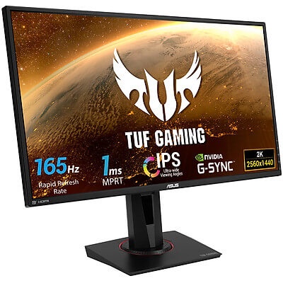 Màn Hình TUF Gaming Asus VG27AQ 27 inch WQHD (2560 x 1440) 1ms (MPRT) 165Hz IPS G-Sync Stereo Speakers 2W x 2