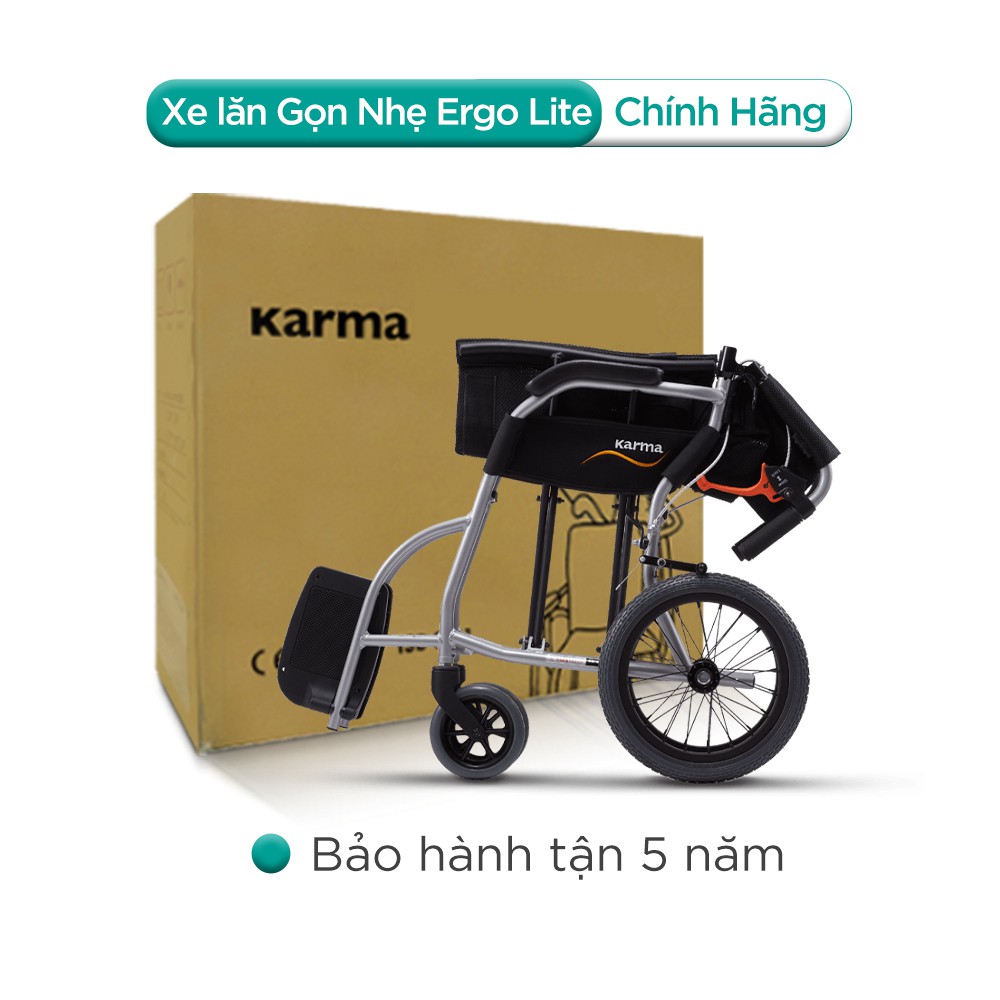 [Chính Hãng KARMA] Xe Lăn KARMA Ergo Lite Chỉ 8.5KG Nhôm Máy Bay Cực Gọn Nhẹ Tiện Lợi Đi Du Lịch