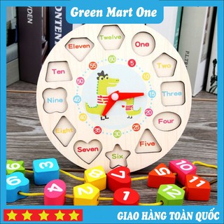 Đồ Chơi Đồng Hồ Gỗ Cho Bé💕💕FREESHIP💕💕Đồ Chơi Gỗ Phát Triển Trí Tuệ Greenmartone