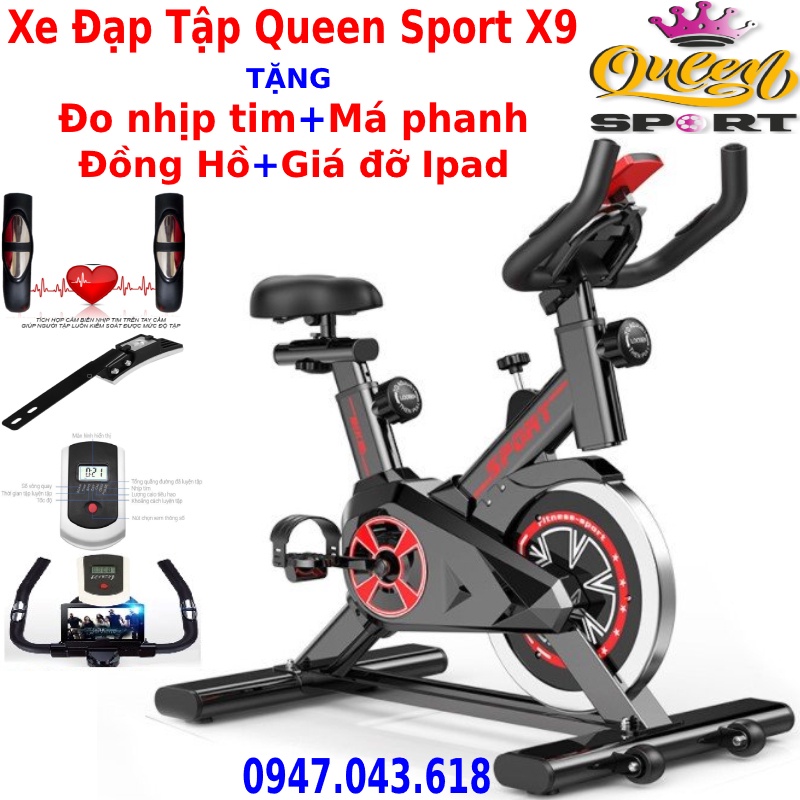 Xe đạp tập thể dục tập gym tập thể thao tại nhà King Sport BK 5806 tặng má phanh + cảm biến nhịp tim + đồng hồ