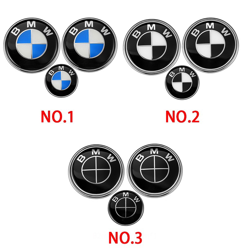 Set 3 Miếng Dán Trang Trí Xe Ô Tô Bmw 82mm 82mm