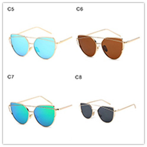 Kính mát gọng kim loại tròng màu chống tia UV400 thời trang Unisex | BigBuy360 - bigbuy360.vn