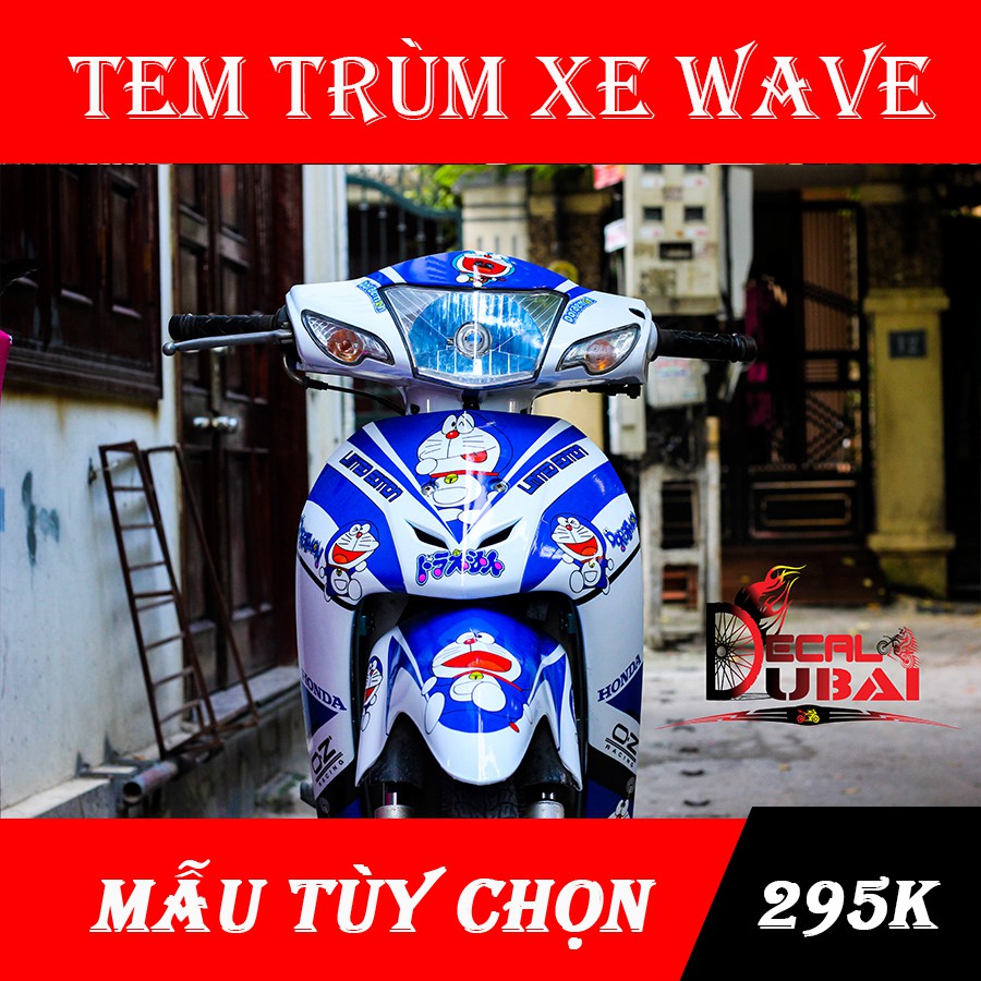 Tem Trùm Wave Doremon Xanh Trắng