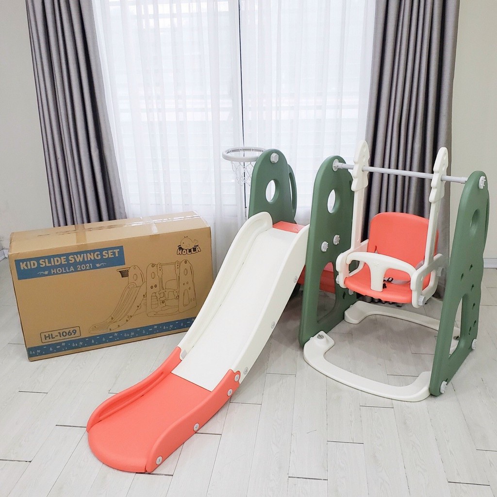 [ Haobaby shop] Cầu trượt xích đu HOLLA phiên bản 2021 màu cực sang