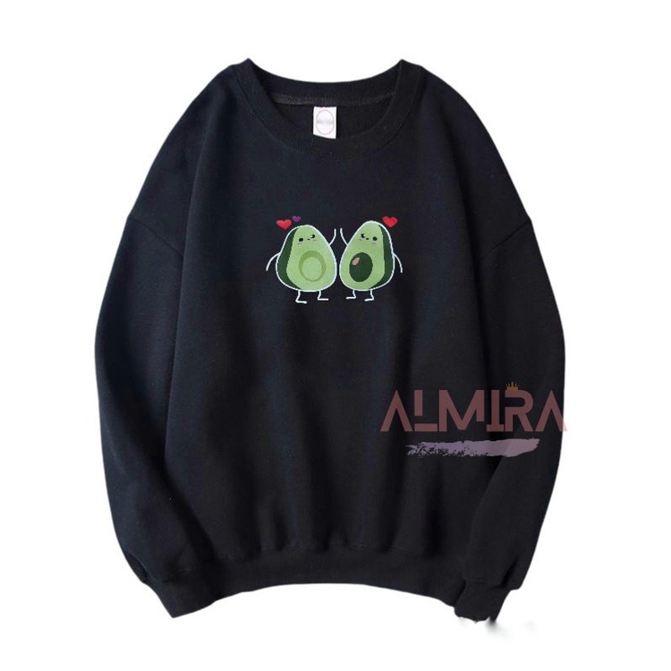 Áo Sweater Nỉ Quả Bơ Form Rộng Unisex, Áo Nỉ Cổ Tròn Nam Nữ Nhiều Màu
