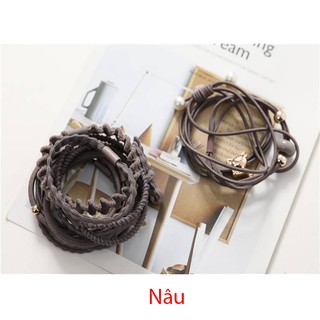 Sét 12 dây buộc tóc chun Hàn Quốc (không hộp)