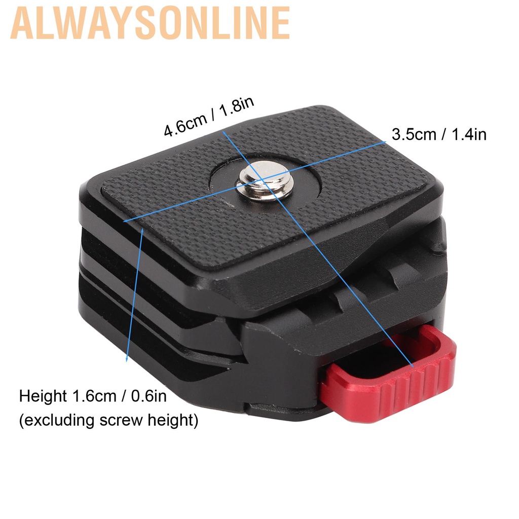 Alwaysonline V Lock Quick Release Plate Universal Camera Mount Adapter With 1/4in