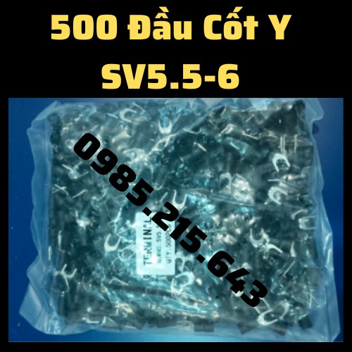 500 Đầu cos chữ Y SV5.5-6, đầu cos dây điện, đầu cos, đầu cos chữ y, cốt càng cua