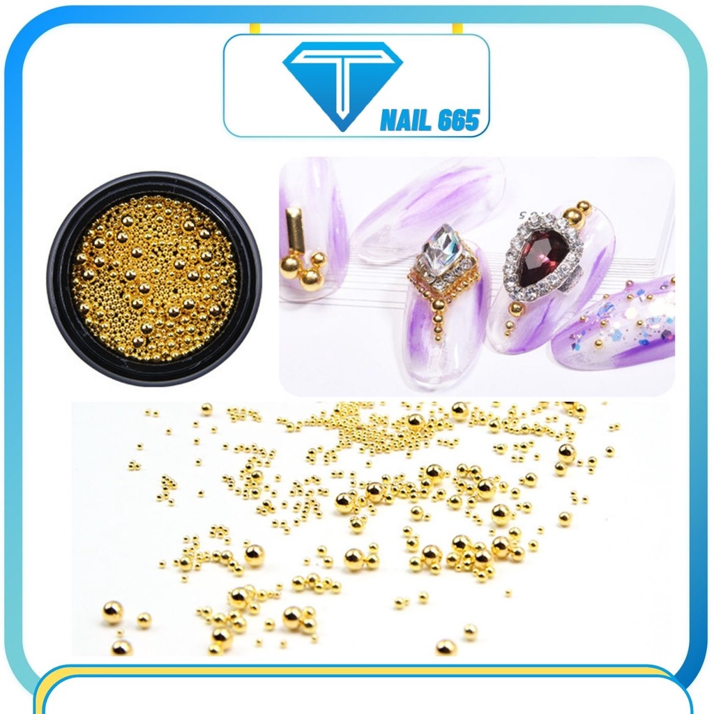 Bi nail , Phụ kiện bi trang trí móng nail cao cấp