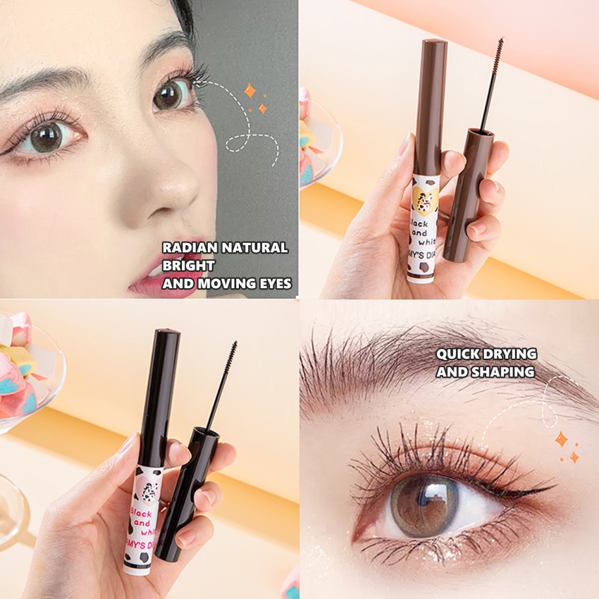 1 Mascara Đầu Cọ Siêu Mịn Chống Mồ Hôi Không Nhòe Chuốt Mi Cong Vút Và Dày Hơn