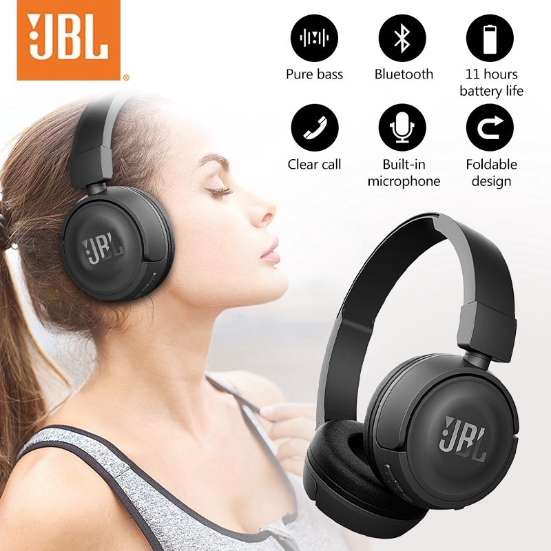 Tai Nghe Bluetooth 5.0 Jbl T450Bt Gọn Nhẹ Gấp Gọn Chống Thấm Nước