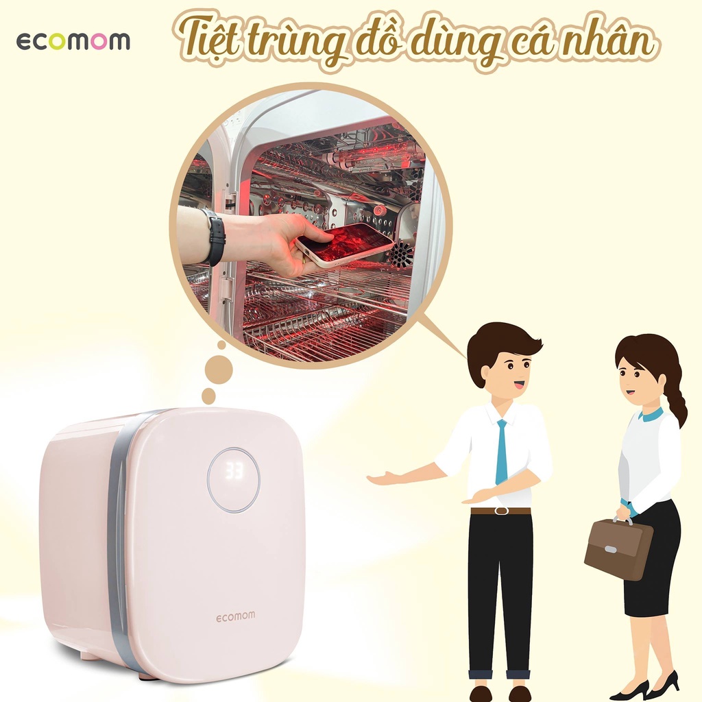 Máy tiệt trùng sấy khô khử mùi bằng tia UV Ecomom 202 Pro Advanced Hàng Chính Hãng