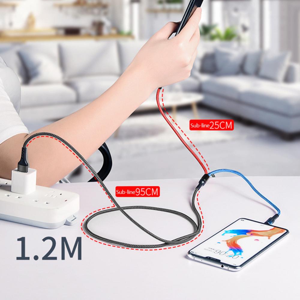 Cáp Sạc Nhanh DIGIFOUNDER 5A 3 Trong 1 Cổng Micro USB Type C A4U1