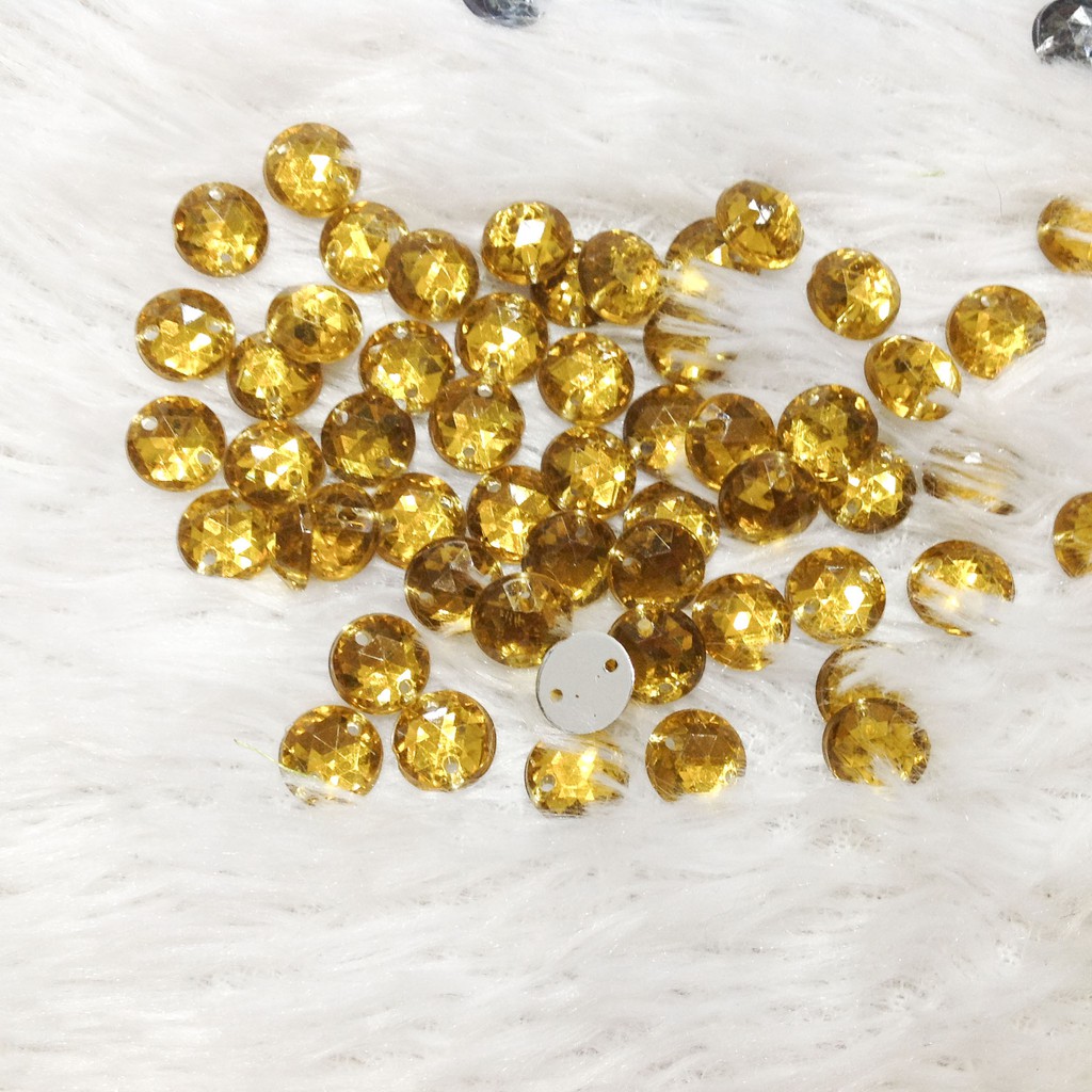 Hạt cườm kết áo tròn giác hoa văn 3d size 8mm đủ màu đính trang trí áo dài áo đầm