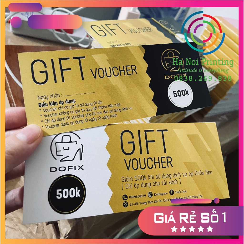 In Gift Voucher - Coupon - Phiếu Quà Tặng, Giảm Giá Theo Yêu Cầu