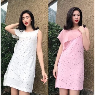 Đầm sos trắng xs s m+hồng xs s