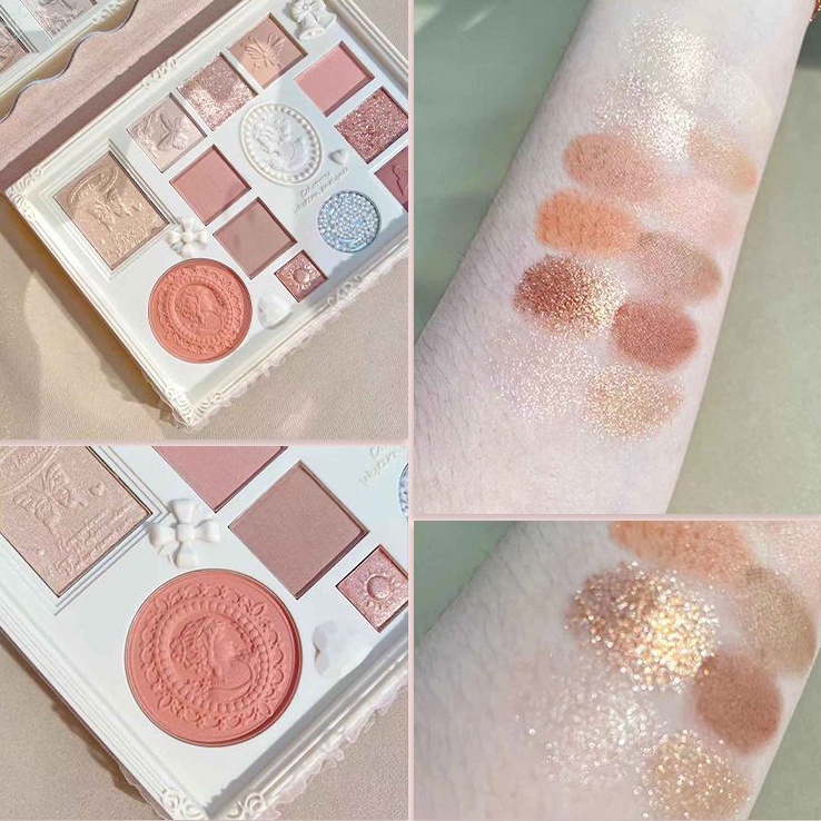 Bảng phấn mắt Colorrose tích hợp phấn bắt sáng và má hồng tất cả trong một | BigBuy360 - bigbuy360.vn