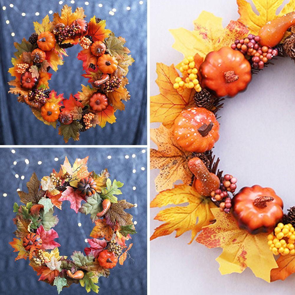 Vòng Hoa Lá Phong Lan Giả Trang Trí halloween