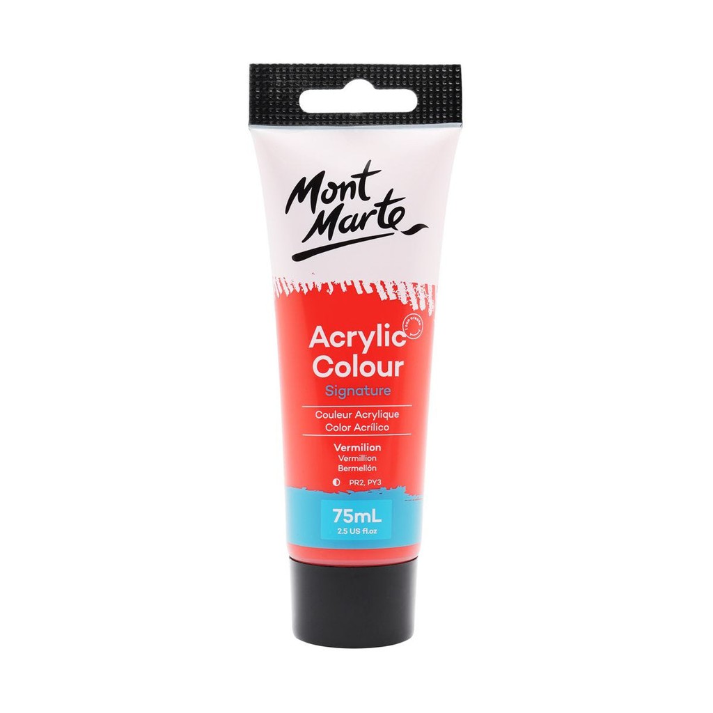 Màu Acrylic Mont Marte 75ml - Vermilion - Acrylic Colour Paint Signature 75ml (2.54oz) - MSCH7509