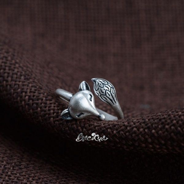 Nhẫn hồ ly F1 bạc nguyên chất