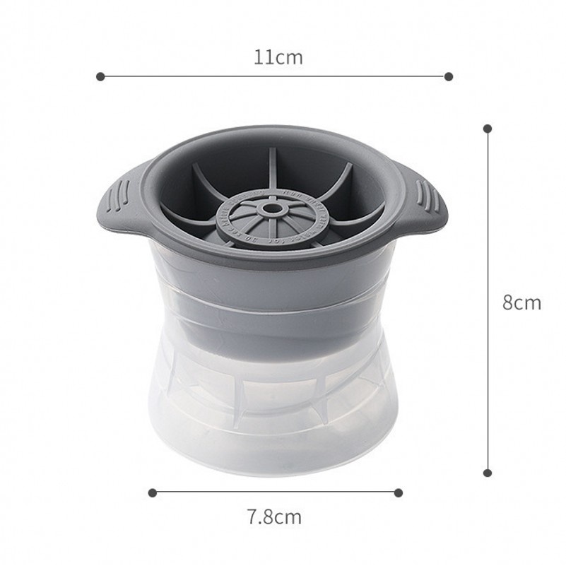 Khuôn silicon làm đá viên hình quả cầu uống rượu whisky/ cocktail có thể xếp chồng tiện lợi