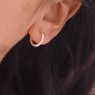 Khuyên tròn trơn size lớn bạc s925 k008