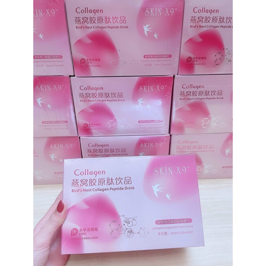 Collagen Yến Rosebeauty , Collagen Skin X9 hộp 8 ống - MAY COSMETICS