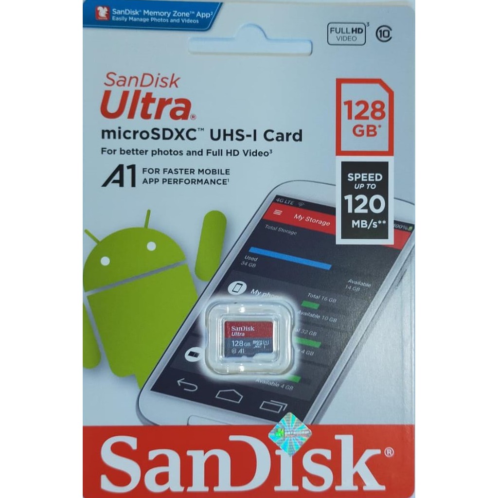 Thẻ Nhớ Micro Sd Sandisk Ultra Micro Sdxc Uhs I A1 120mbps 128gb Class 10 - Qua4