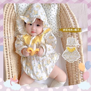 Body Hoa nhí cổ lá sen kèm mũ cho bé gái