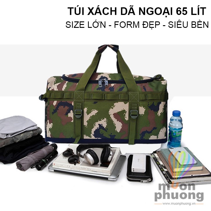 [FRSHIP 70K] Túi xách đựng hành lý vật dụng du lịch dã ngoại size lớn 65 lít - MUÔN PHƯƠNG SHOP