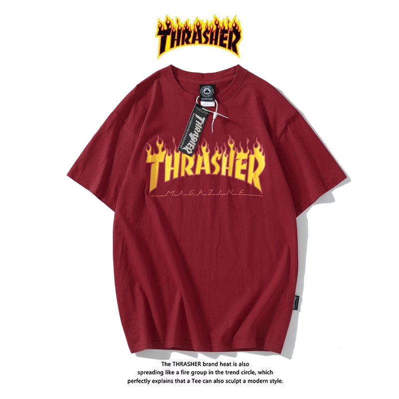 Áo thun ngắn tay in hình Thrasher cổ điển thời trang đường phố S-XXL dành cho nam và nữ