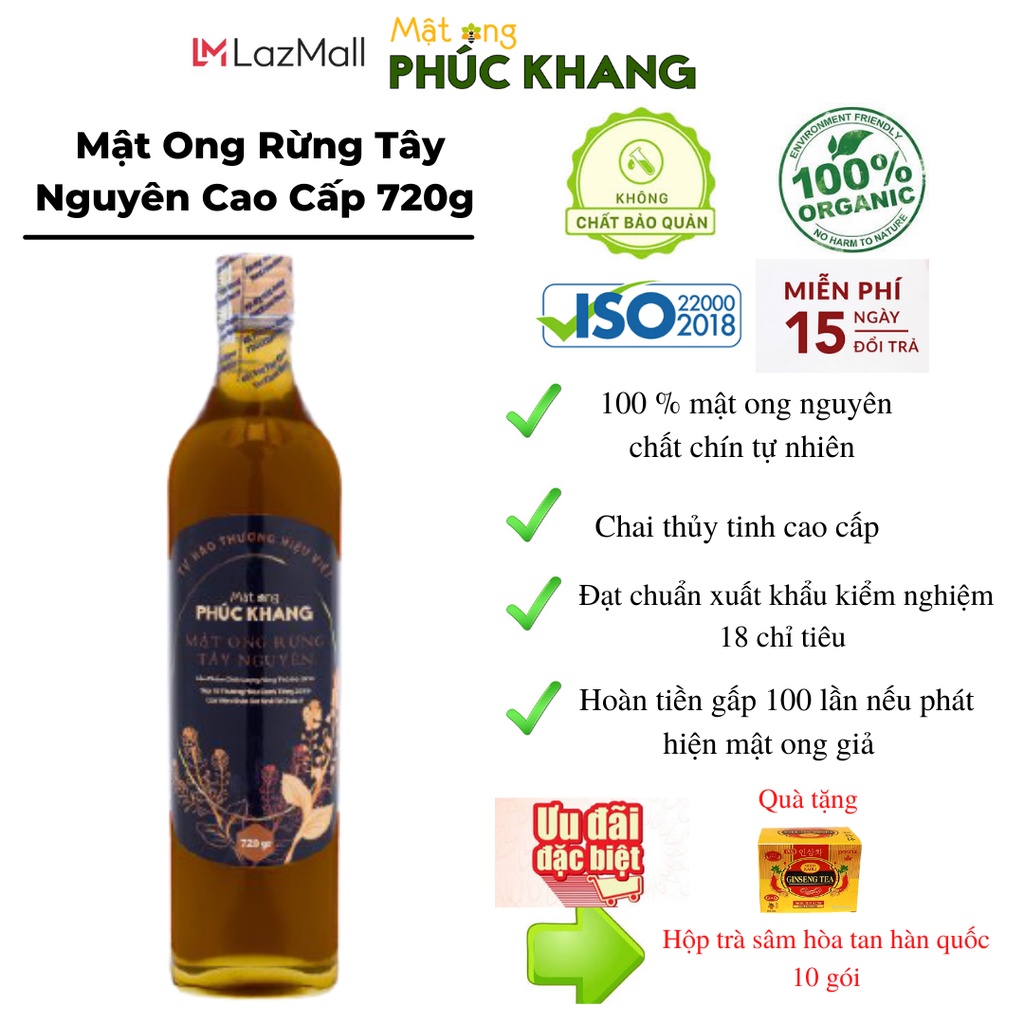 Mật Ong Rừng Tây Nguyên Phúc Khang 720g