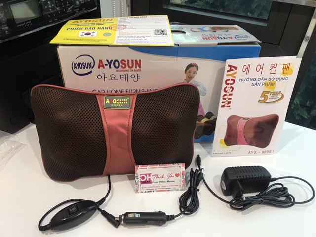 🌟CHÍNH HÃNG-BH 5 NĂM 🌟 Gối massage hồng ngoại chính hãng Ayosun Hàn Quốc