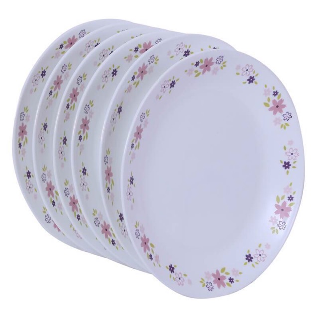 Combo 3 Đĩa Thủy Tinh Oval Floral Fantasy Corelle 6950-FSY-LP (25cm / Đĩa)