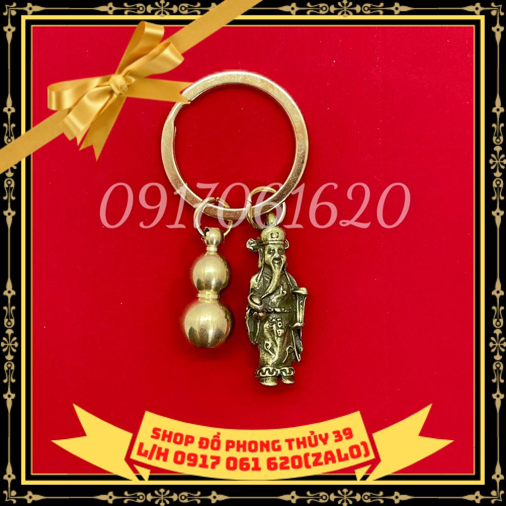 Móc Khóa Thần Tài - Hồ Lô Chất Liệu Đồng Nguyên Chất Phong Thủy May Mắn Treo Móc Khóa Xe Máy Ô Tô Balo Túi Xách