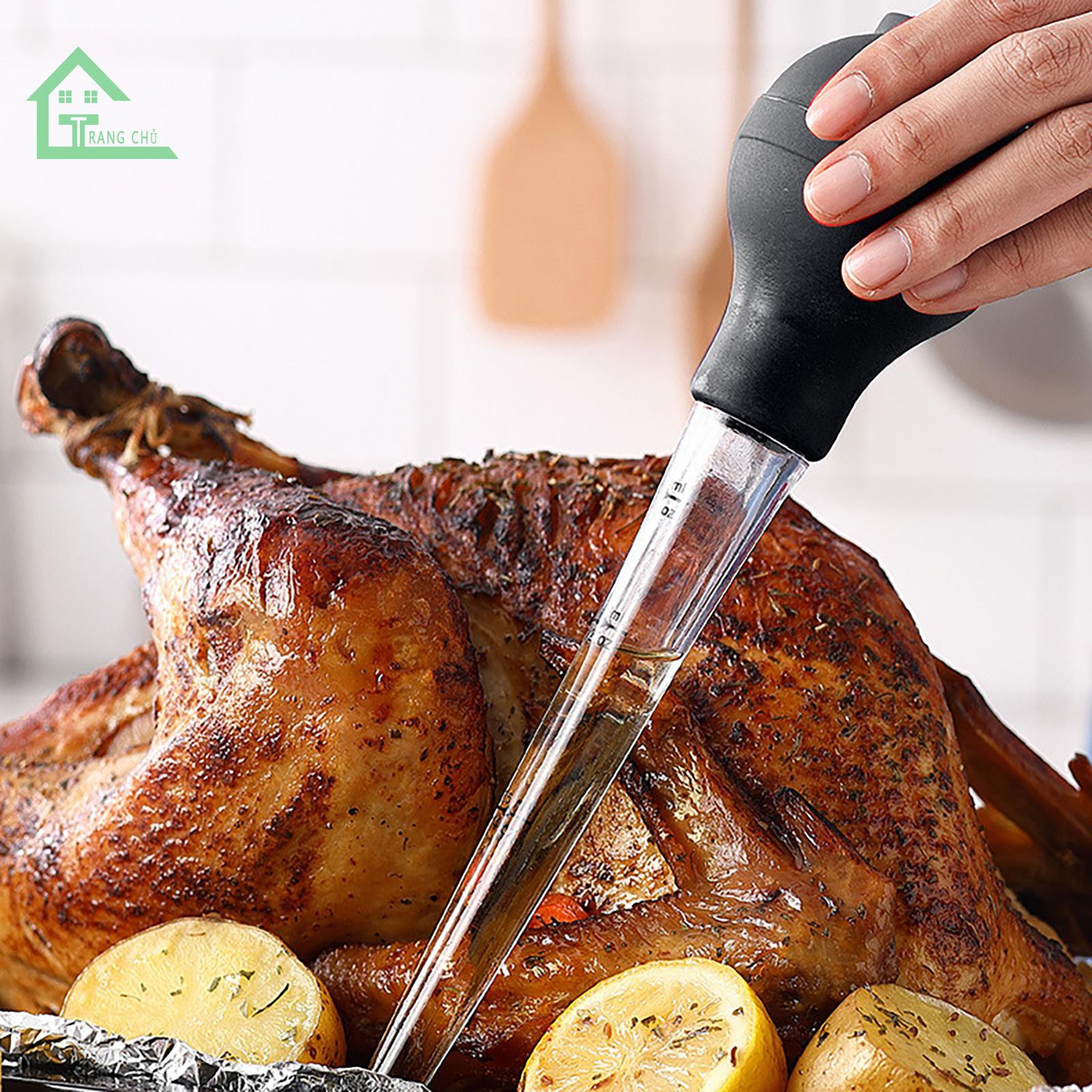 RT Turkey Baster Syringe, Meat Marinade Injector with Needles Cleaning Brush