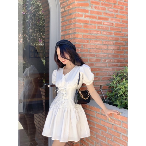 Đầm Kiểu CHICHI DRESS thiết kế chiết eo độc lạ form chuẩn tôn dáng chất liệu kaki thun hàn quốc