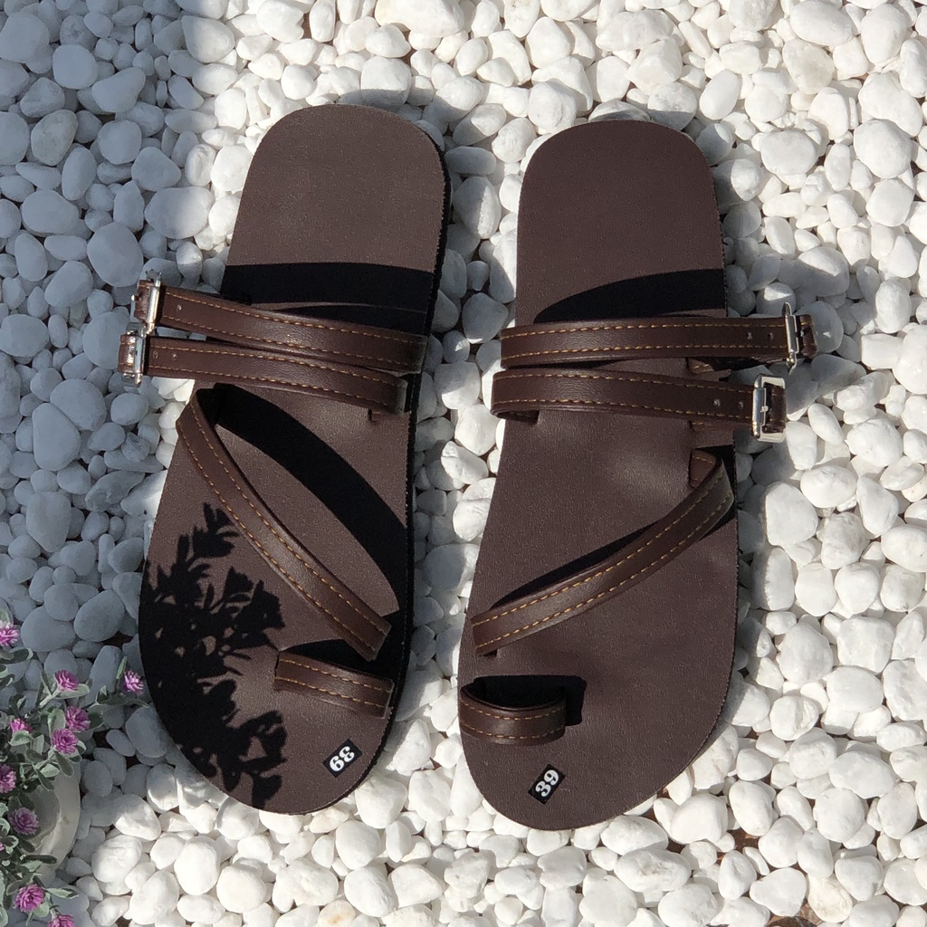 [ẢNH THẬT 100%]Dép sandal nữ xỏ ngón 3 dây khóa kiểu size 30- 42 SANDALTHOITRANG