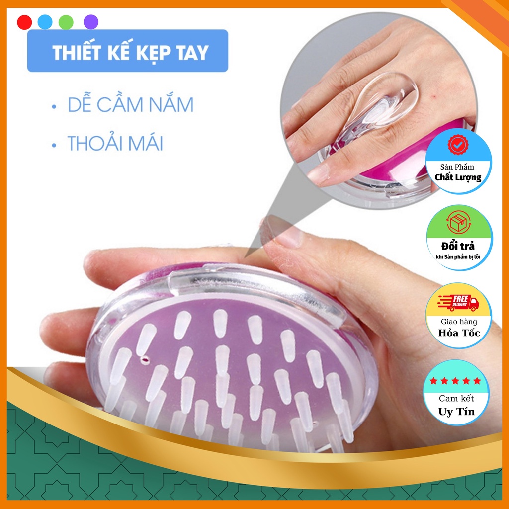 Lược Gội Đầu Massage Gai Silicon Siêu Hot, đàn hồi tốt, chống rụng tóc, Sạch gàu, giảm stress