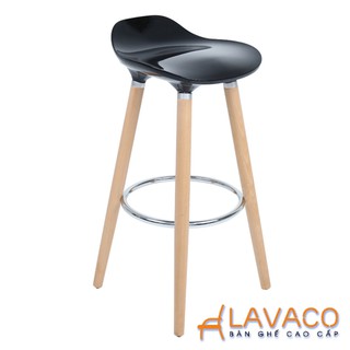 Ghế bar lưng nhựa chân gỗ hiện đại giá rẻ- Mã: 442